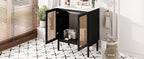 30-inch bathroom vanity crafted from natural materials, featuring handmade rattan doors and soft-closing mechanisms