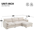 Versatile L-Shaped Sectional Sofa with Storage Ottoman.