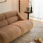 Chenille Fabric 2-Seater Sofa, Easy-Transport, Brown.