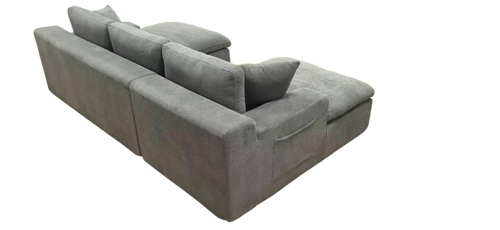 Coffee-Bean Like Upholstered Sectional Sofa for 4.
