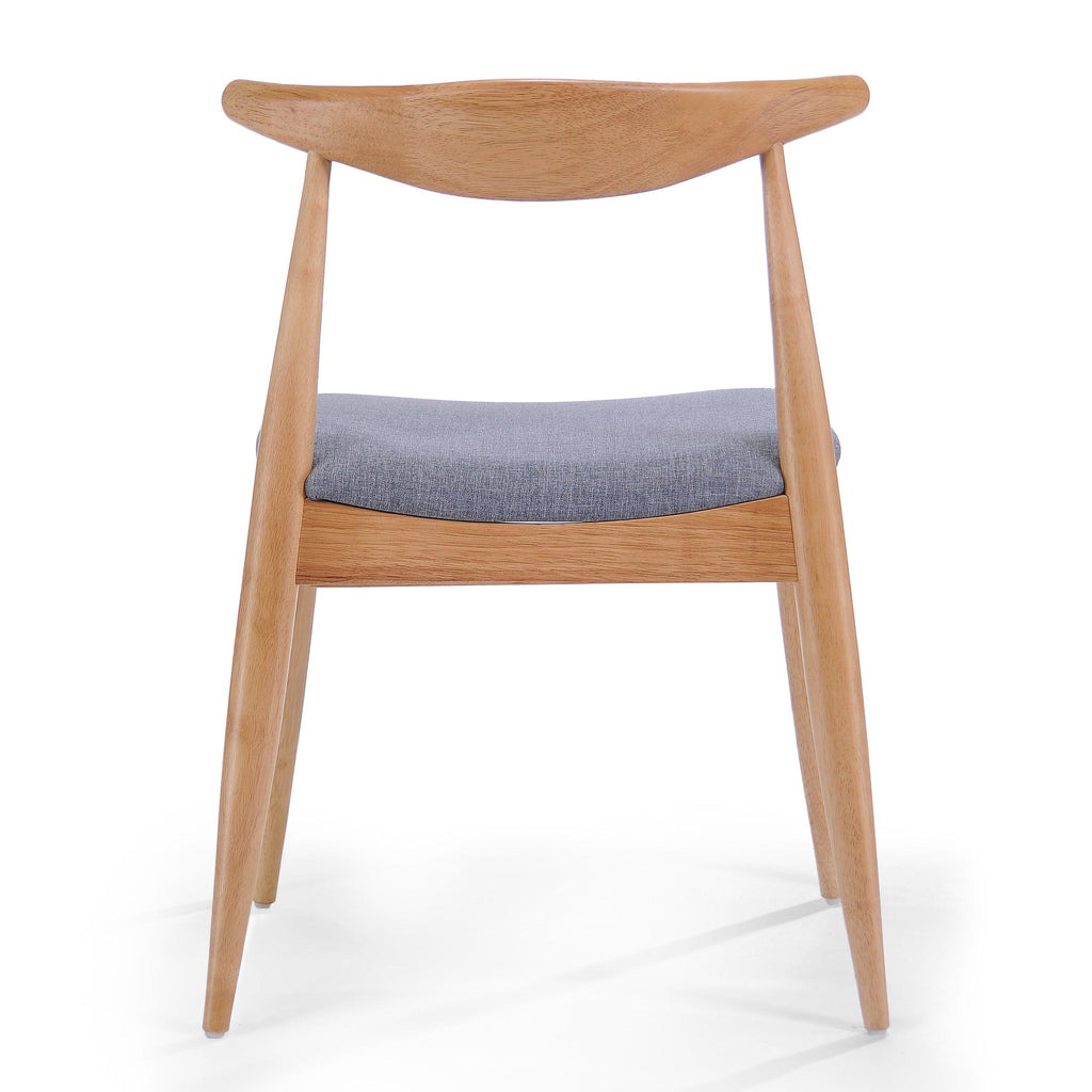 2 Vintage Rubberwood Dining Chairs with Ergonomic Backrest.