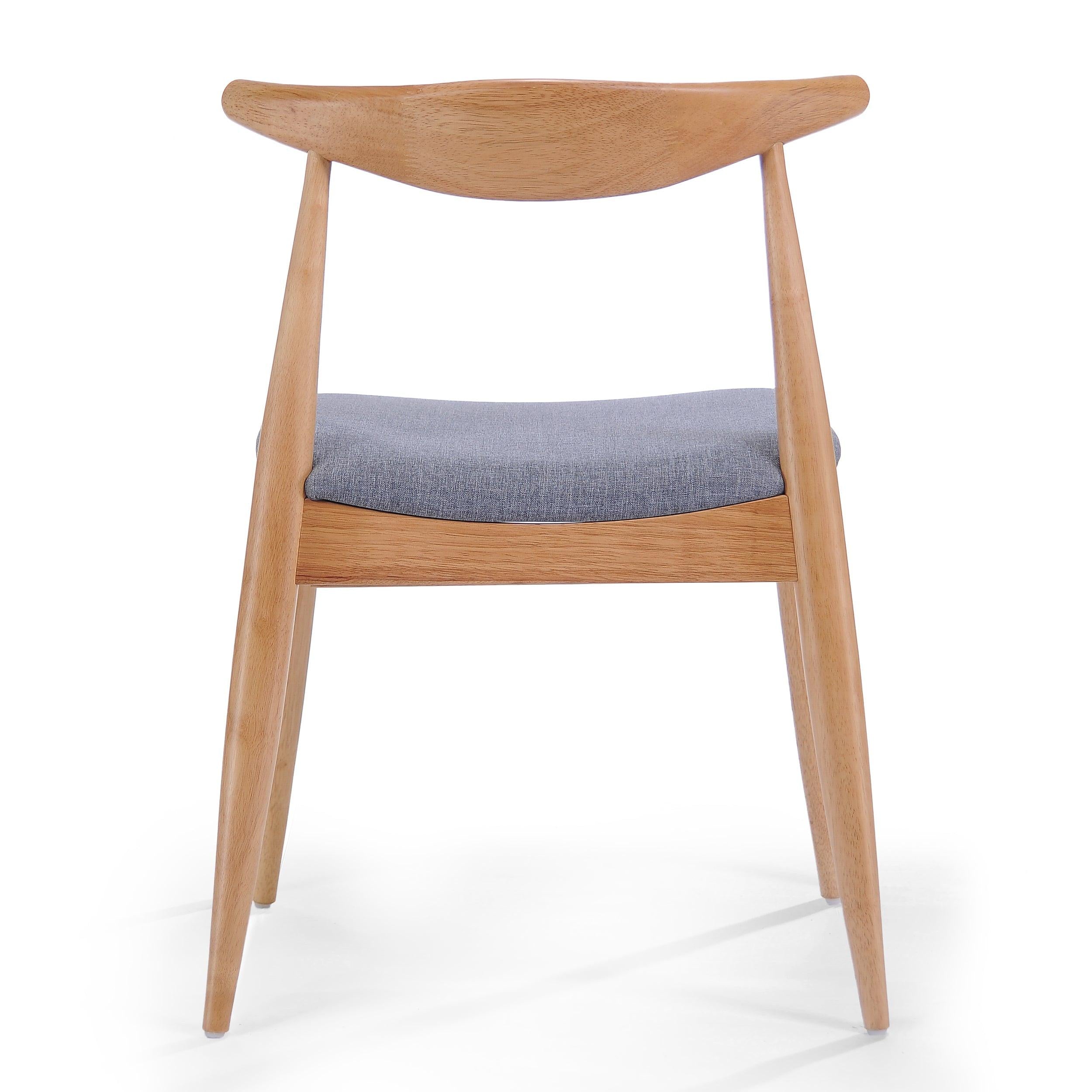 2 Vintage Rubberwood Dining Chairs with Ergonomic Backrest.