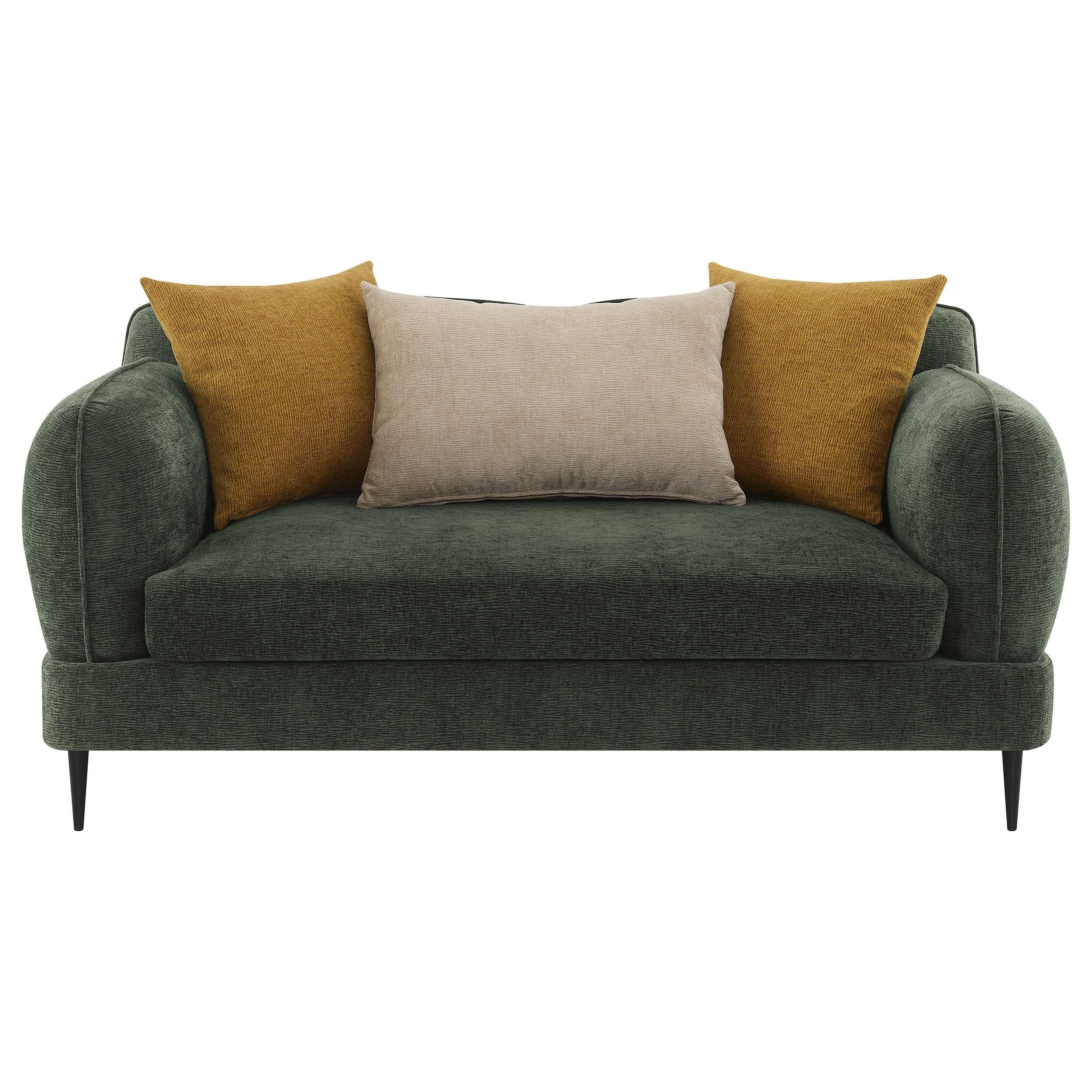 Repley Green Upholstered Sofa Set - Chenille Design.