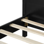 Solid Wood King Size Bed - Black Pine Design.