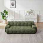 Chenille Button-Tufted Three-Seater Sofa for Comfort.