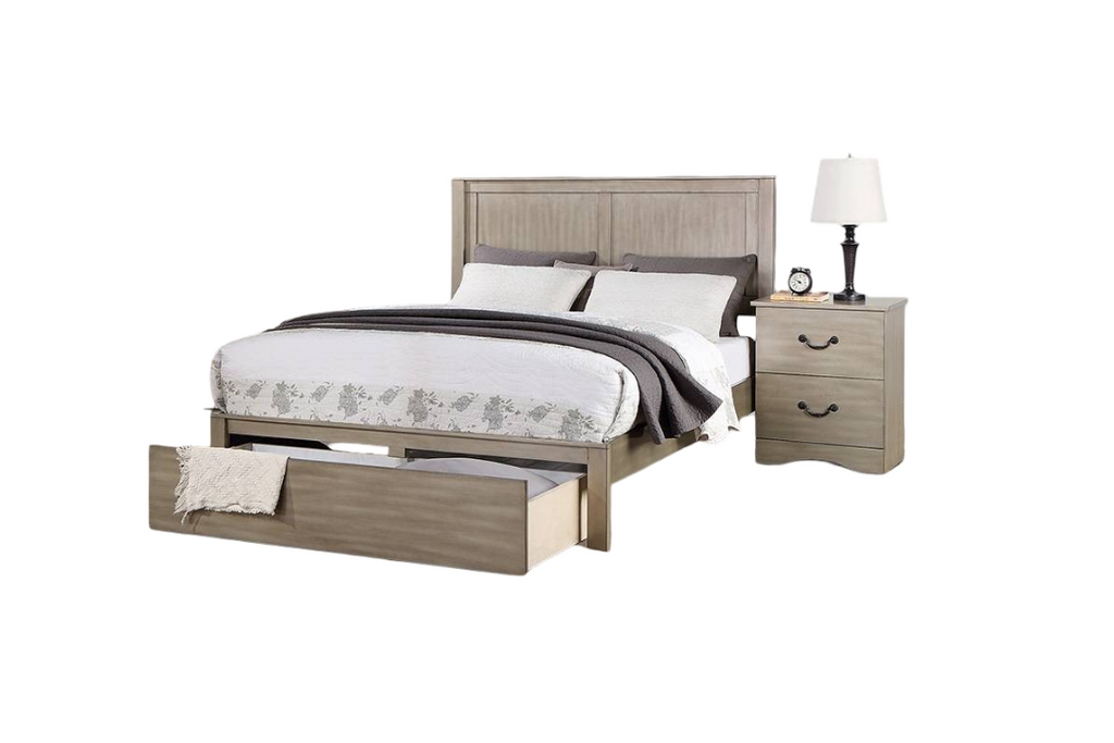 Rustic King Size Bed with Antique Silver Finish.
