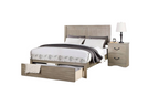 Rustic King Size Bed with Antique Silver Finish.