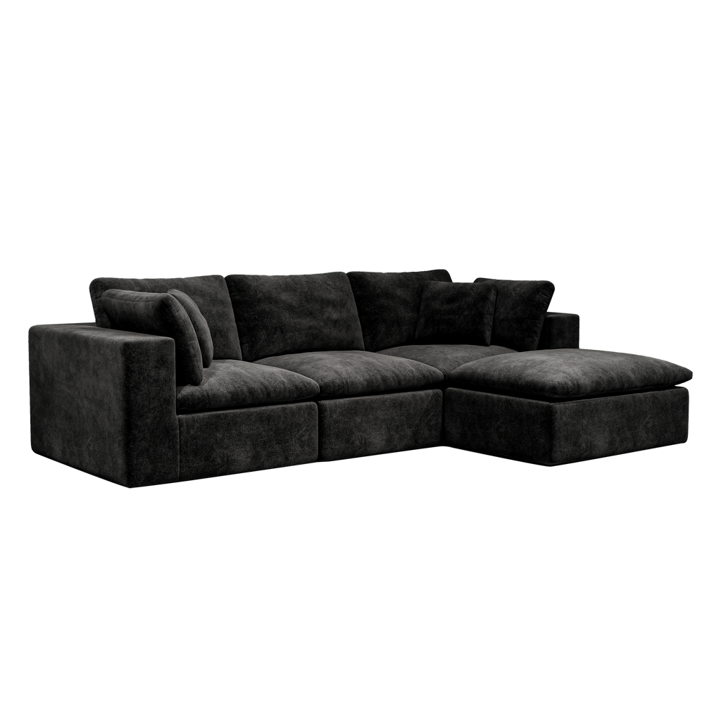 Modular Sectional Sofa Black - No Assembly Required.