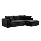 Modular Sectional Sofa Black - No Assembly Required.