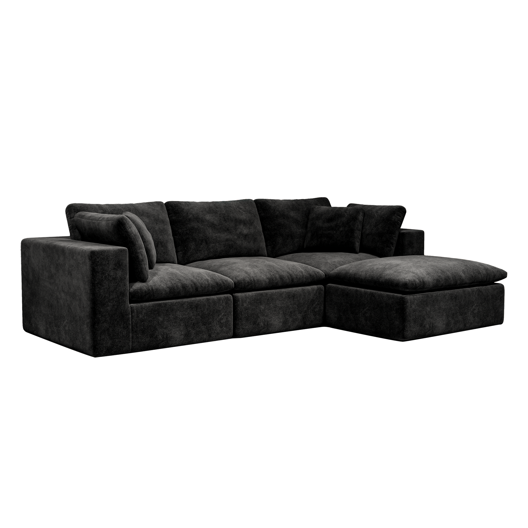 Modular Sectional Sofa Black - No Assembly Required.