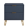 Dumbo 20' Fluted Nightstand in Midnight Blue (2-Drawer)