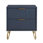 Dumbo 20' Fluted Nightstand in Midnight Blue (2-Drawer)