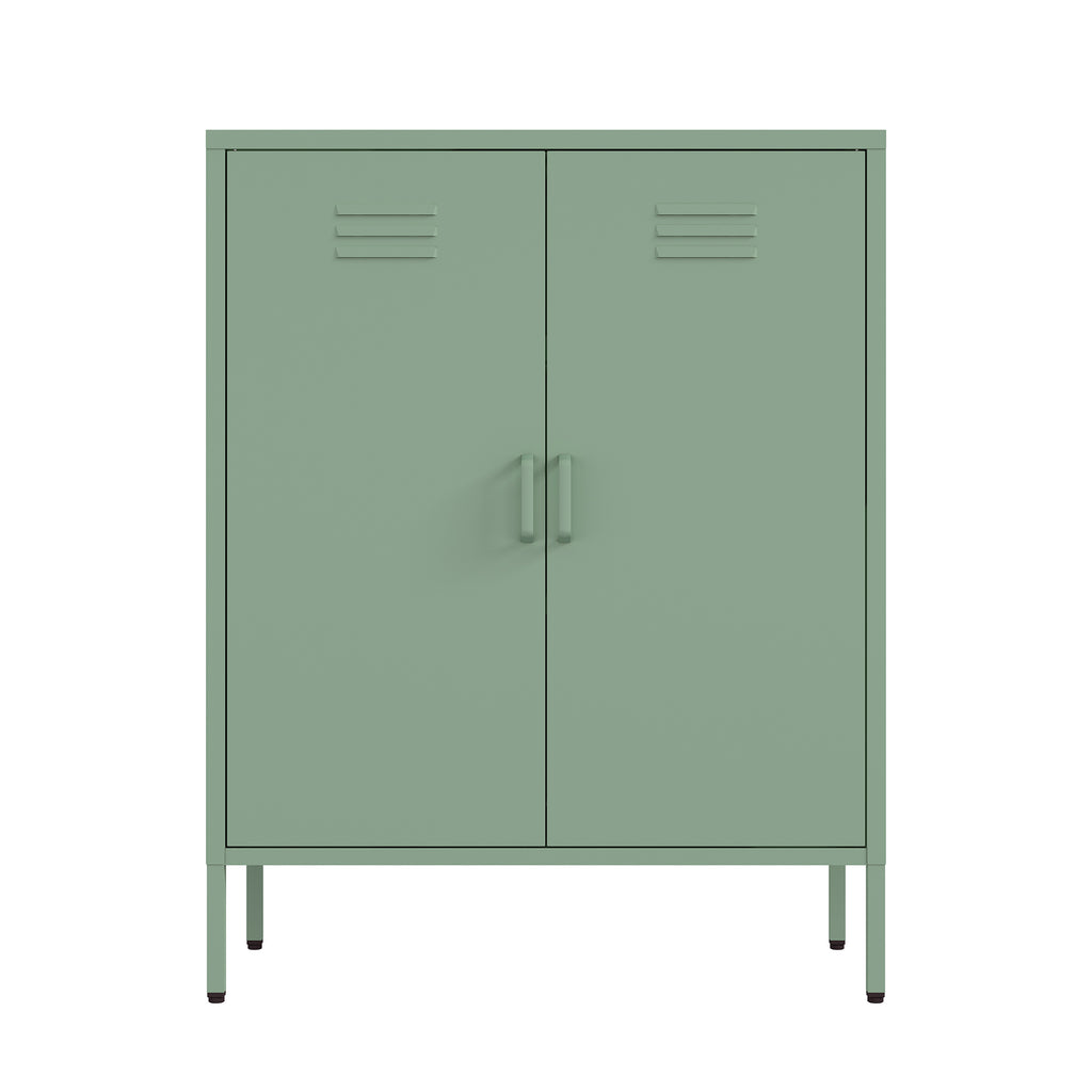 Naomi 32' Metal Accent Cabinet in Sage Green