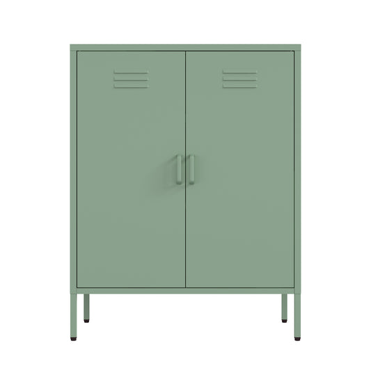 Naomi 32' Metal Accent Cabinet in Sage Green