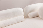 White Boucle Sofa Couch for Living Room.