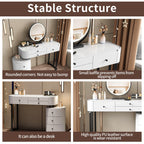 Minimalist Dressing Table with Detachable Mirror.