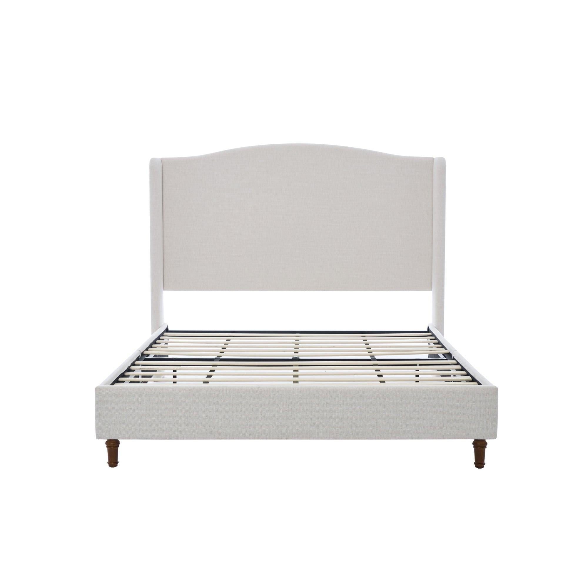 Minimalist Upholstered Queen Bed with 54' Headboard.
