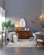 30"x38" Irrgeular Mirror with Wood Frame, Wall Mirror for Living Room Bathroom Entryway - Groovy Boardz