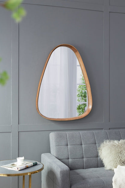 30"x38" Irrgeular Mirror with Wood Frame, Wall Mirror for Living Room Bathroom Entryway - Groovy Boardz