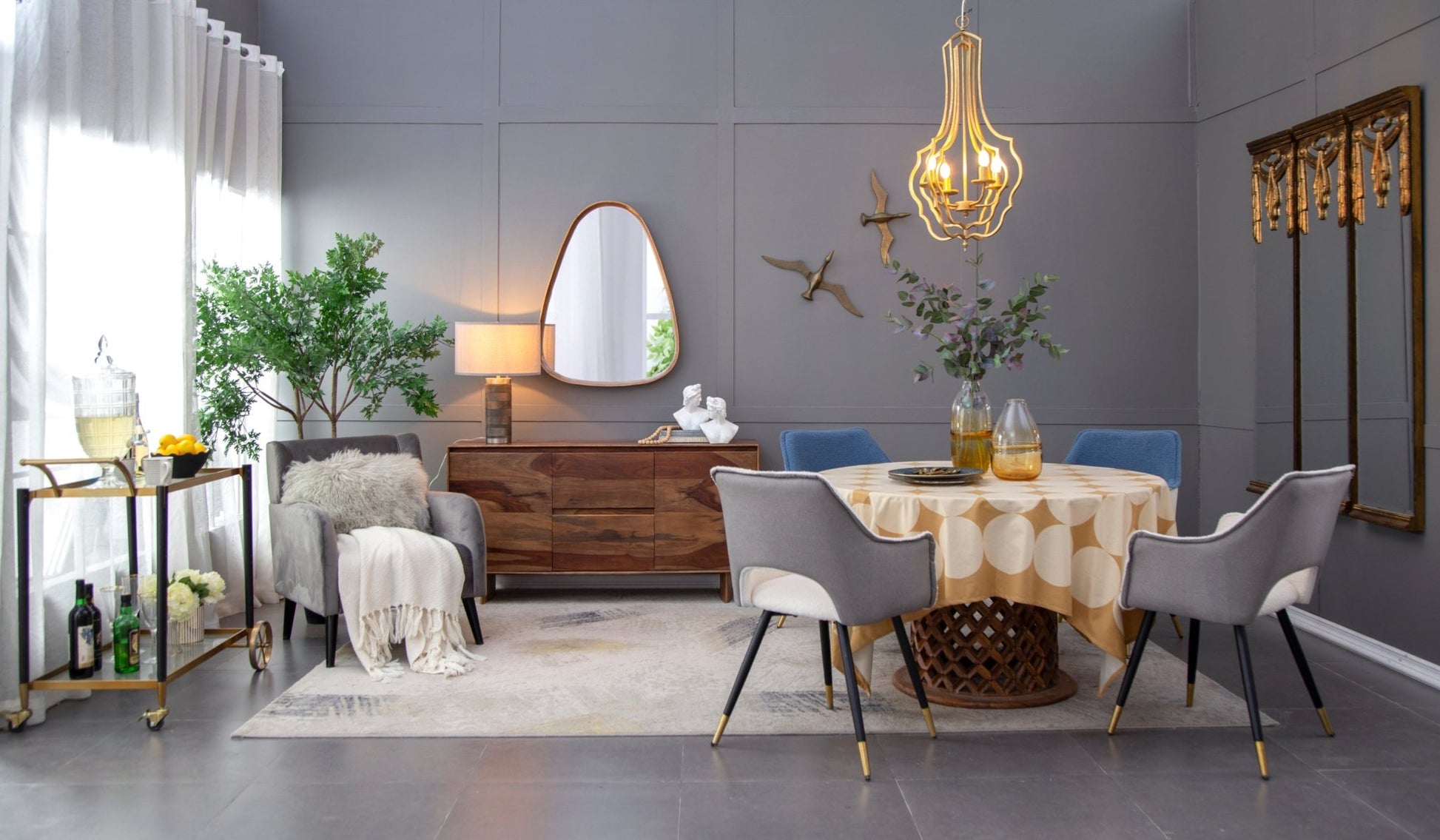 30"x38" Irrgeular Mirror with Wood Frame, Wall Mirror for Living Room Bathroom Entryway - Groovy Boardz