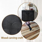 Modern Black Wood Storage Cabinet, 31in Accent Cabinet with Embossed Door for Living Room, Bedroom, or Entryway