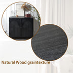 Modern Black Wood Storage Cabinet, 31in Accent Cabinet with Embossed Door for Living Room, Bedroom, or Entryway