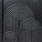 Modern Black Wood Storage Cabinet, 31in Accent Cabinet with Embossed Door for Living Room, Bedroom, or Entryway