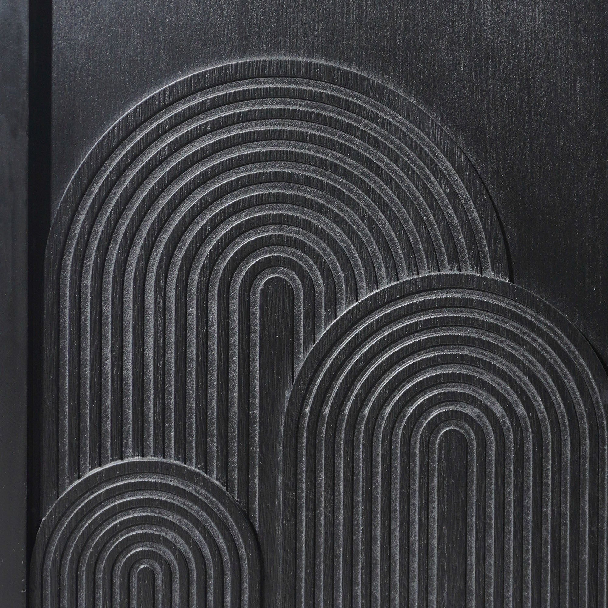 Modern Black Wood Storage Cabinet, 31in Accent Cabinet with Embossed Door for Living Room, Bedroom, or Entryway