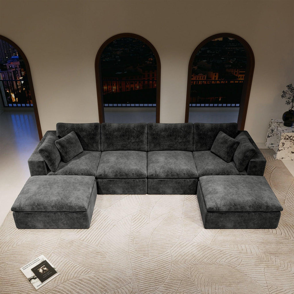 Modular Sectional Sofa Grey - Comfy & Stylish Couch.