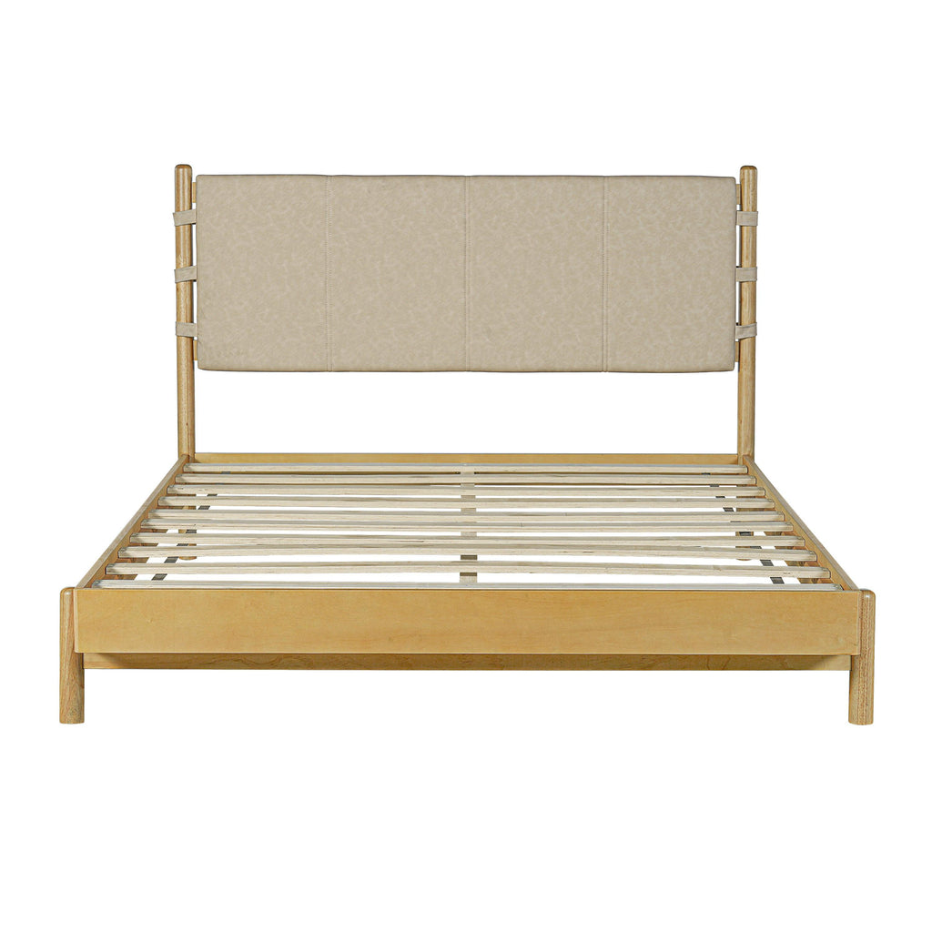 Queen Rubber Wood Bed Frame with Headboard.