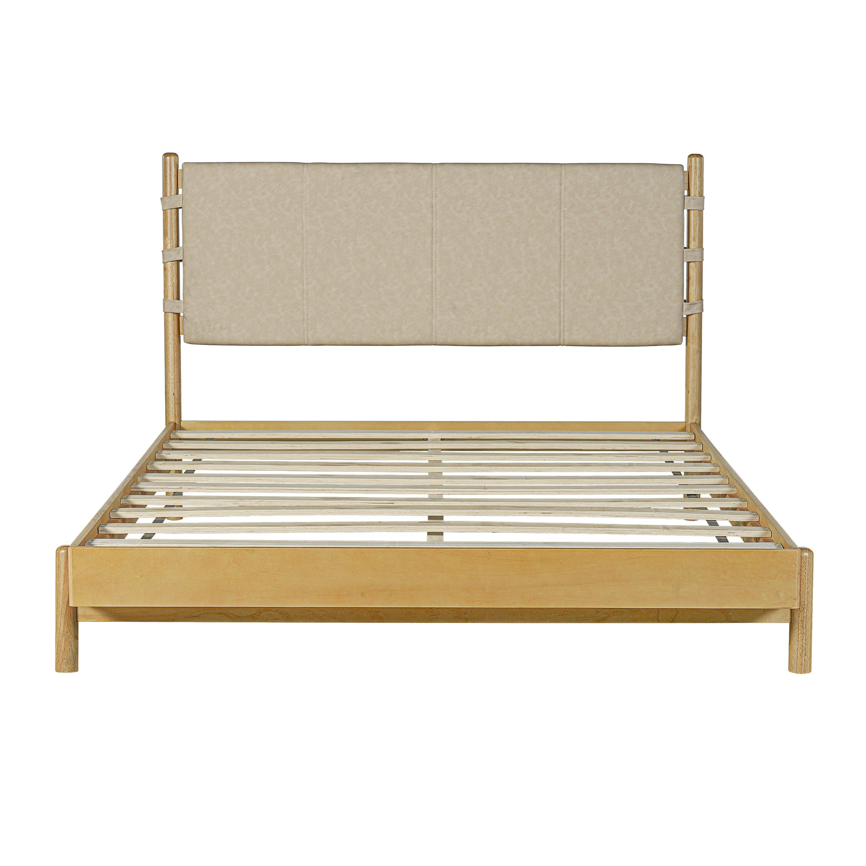 Queen Rubber Wood Bed Frame with Headboard.