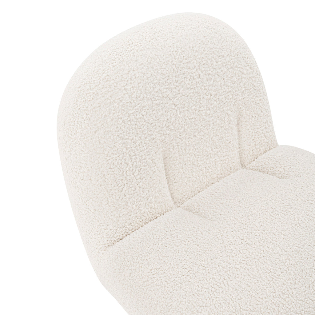 Edina Boucle Lounge Chair in White