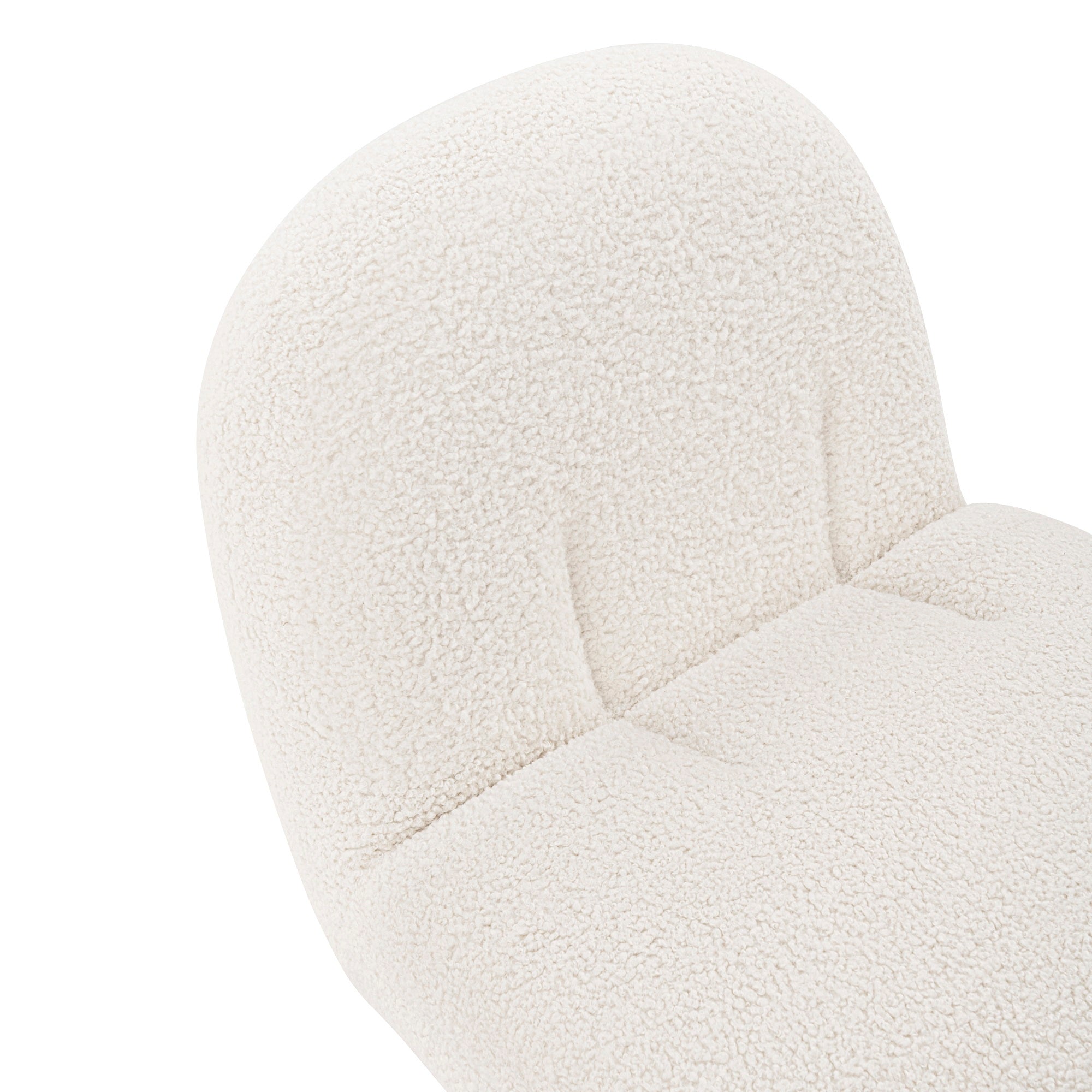Edina Boucle Lounge Chair in White