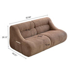 Chenille Fabric 2-Seater Sofa, Easy-Transport, Brown.