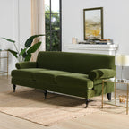 Alana Lawson Olive Green Velvet Sofa for Living Room.