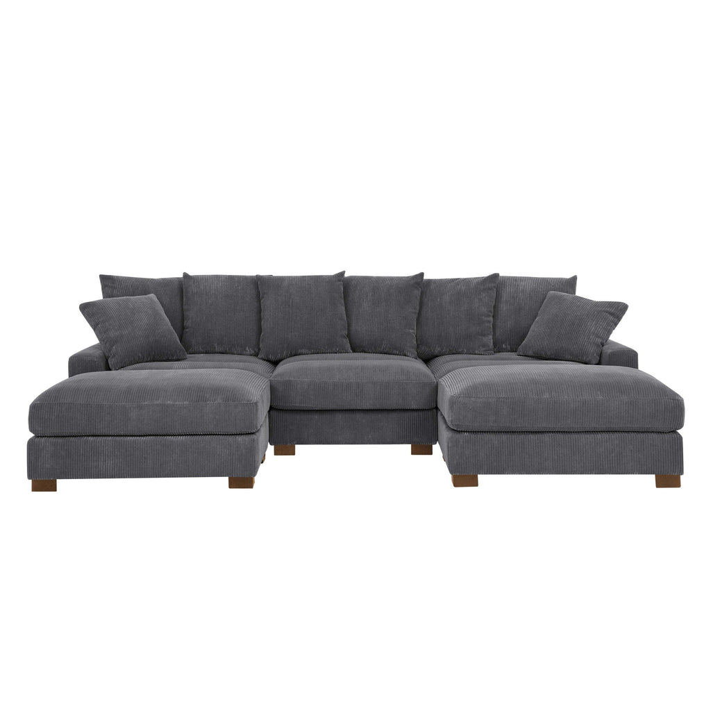 Wynisha 122'' Corduroy Sofa for Modern Living Rooms.