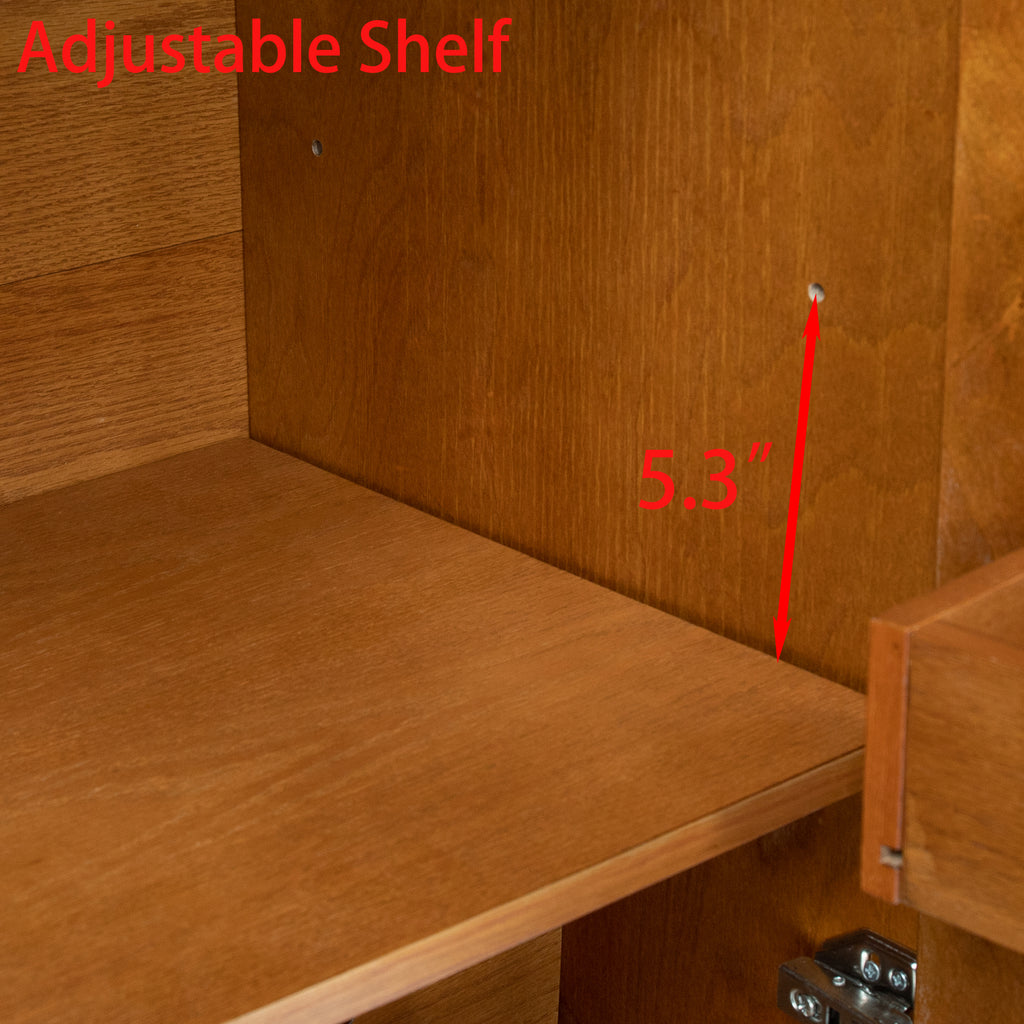 31.5" Liquor Cabinet with Wine Glass Holder & Wine Rack & Adjustable Shelf, Wine Cabinet, Kitchen Coffee Bar Cabinet, Rustic Sideboard Buffet  Cabinet with storage for Home Farmhouse Dining Room