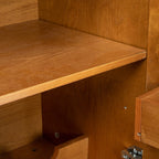 31.5" Liquor Cabinet with Wine Glass Holder & Wine Rack & Adjustable Shelf, Wine Cabinet, Kitchen Coffee Bar Cabinet, Rustic Sideboard Buffet  Cabinet with storage for Home Farmhouse Dining Room