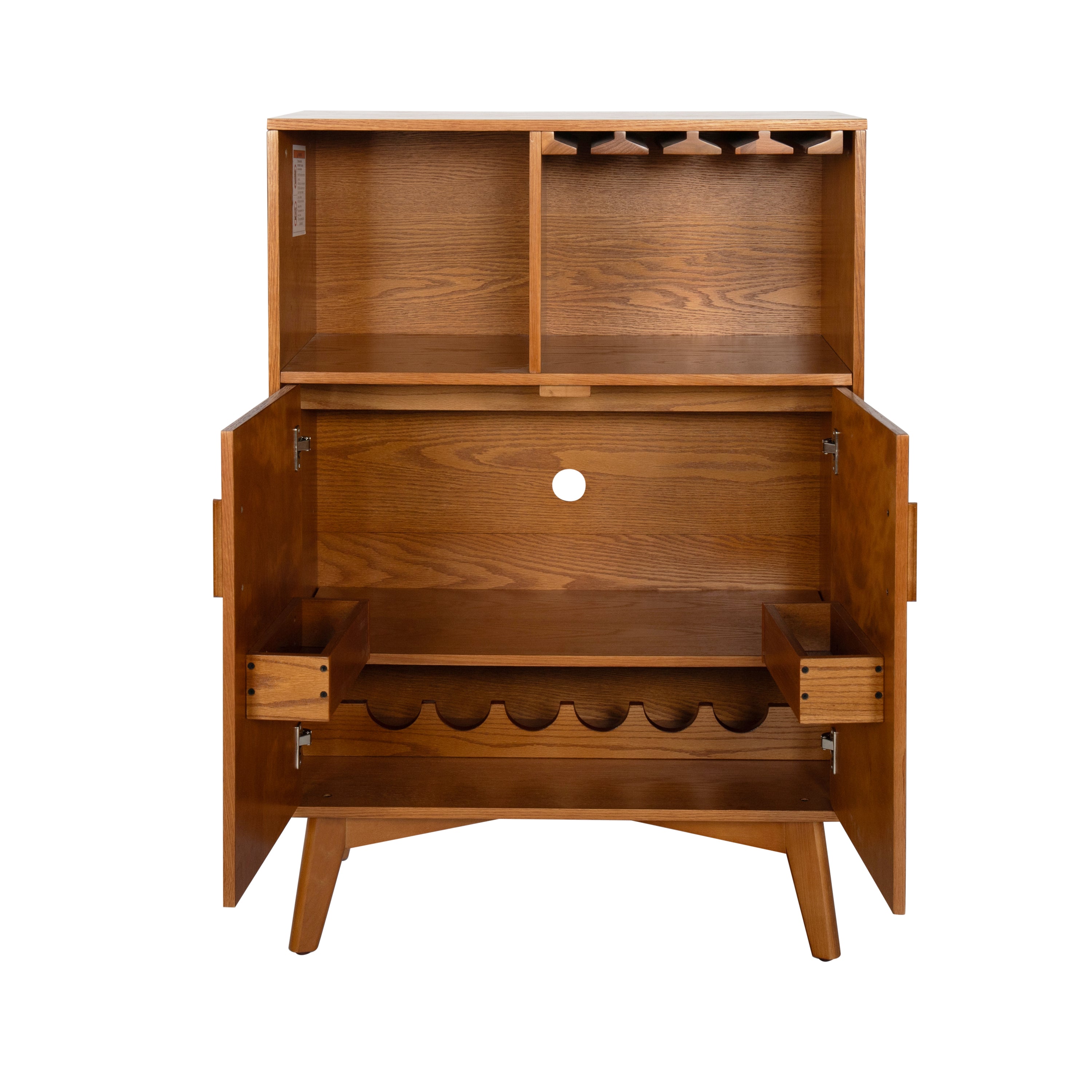 31.5" Liquor Cabinet with Wine Glass Holder & Wine Rack & Adjustable Shelf, Wine Cabinet, Kitchen Coffee Bar Cabinet, Rustic Sideboard Buffet  Cabinet with storage for Home Farmhouse Dining Room