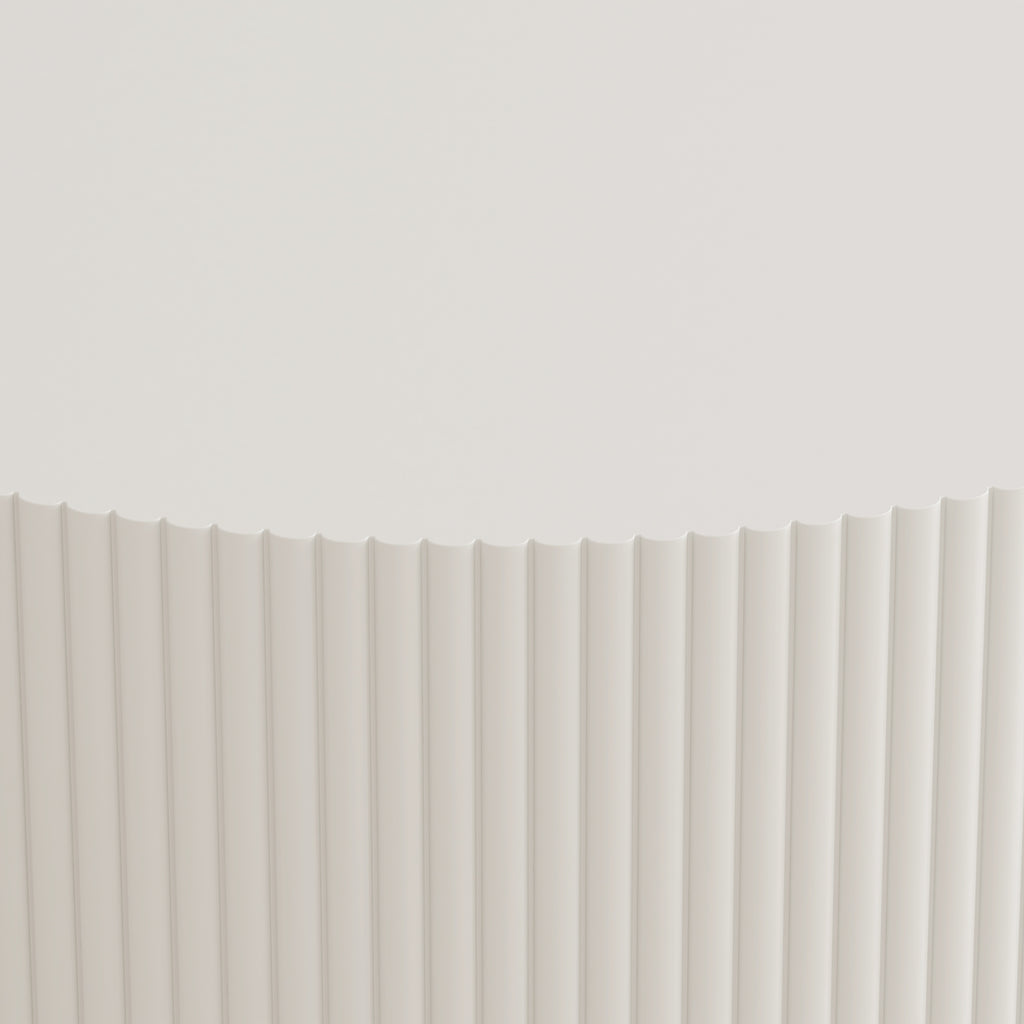 31.5'' Round Coffee Table,Modern Center Table with Storage,Vertical Stripe Design Coffee Table for Living Room,Bedroom(White)