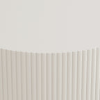 31.5'' Round Coffee Table,Modern Center Table with Storage,Vertical Stripe Design Coffee Table for Living Room,Bedroom(White)