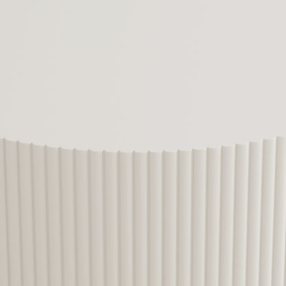 31.5'' Round Coffee Table,Modern Center Table with Storage,Vertical Stripe Design Coffee Table for Living Room,Bedroom(White)