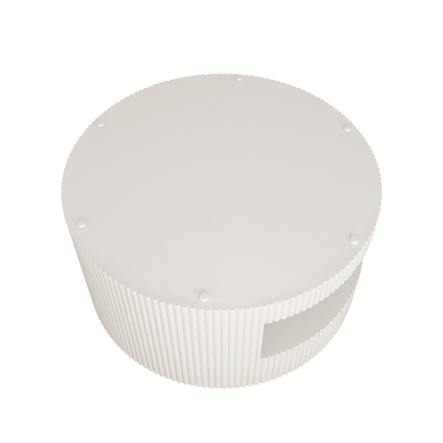 31.5'' Round Coffee Table,Modern Center Table with Storage,Vertical Stripe Design Coffee Table for Living Room,Bedroom(White)