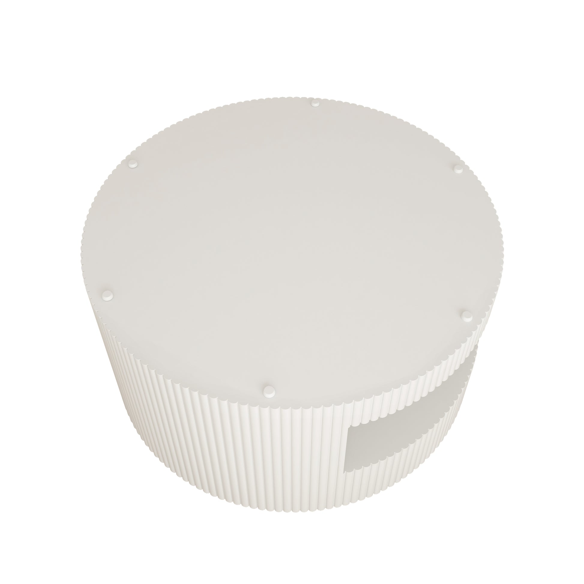 31.5'' Round Coffee Table,Modern Center Table with Storage,Vertical Stripe Design Coffee Table for Living Room,Bedroom(White)