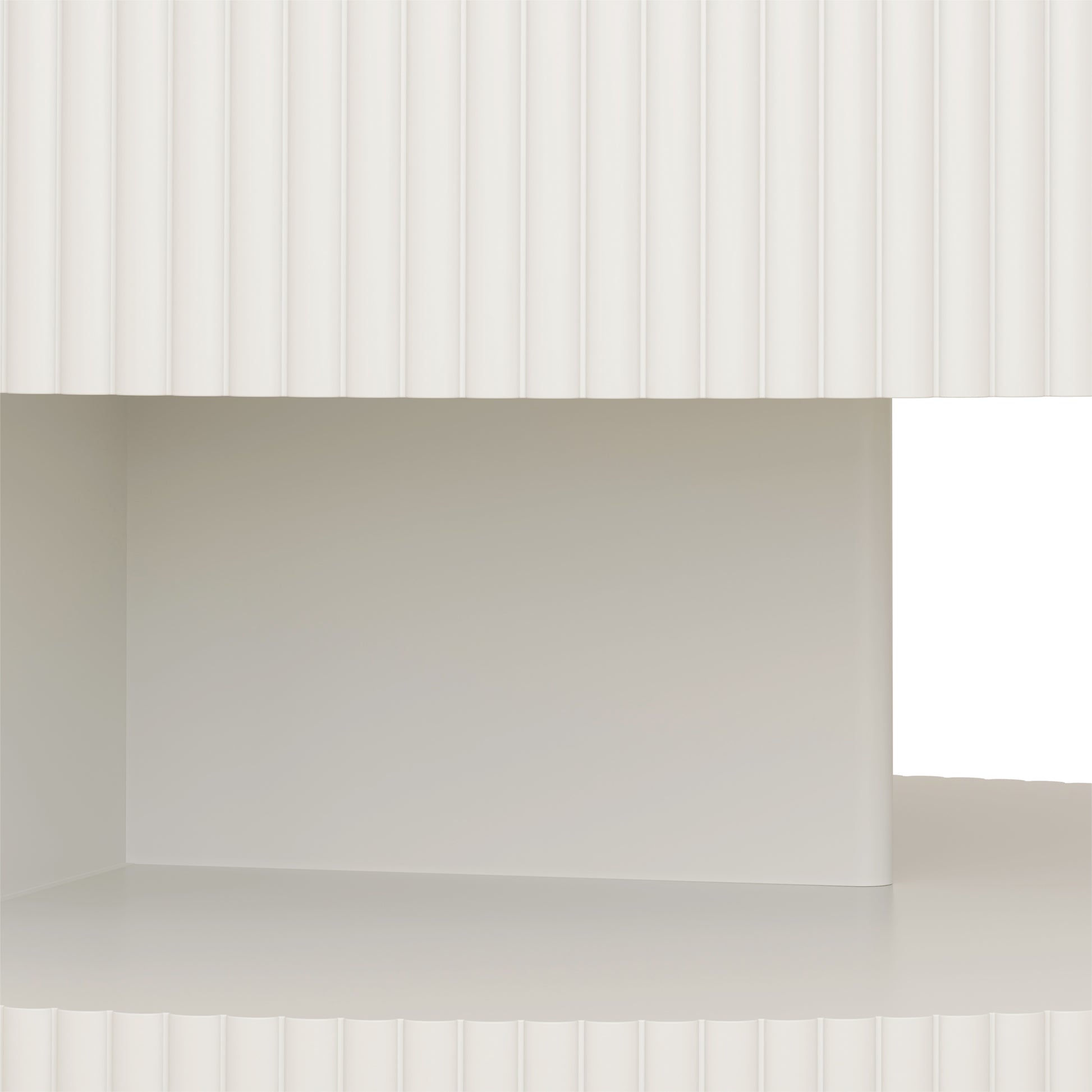 31.5'' Round Coffee Table,Modern Center Table with Storage,Vertical Stripe Design Coffee Table for Living Room,Bedroom(White)