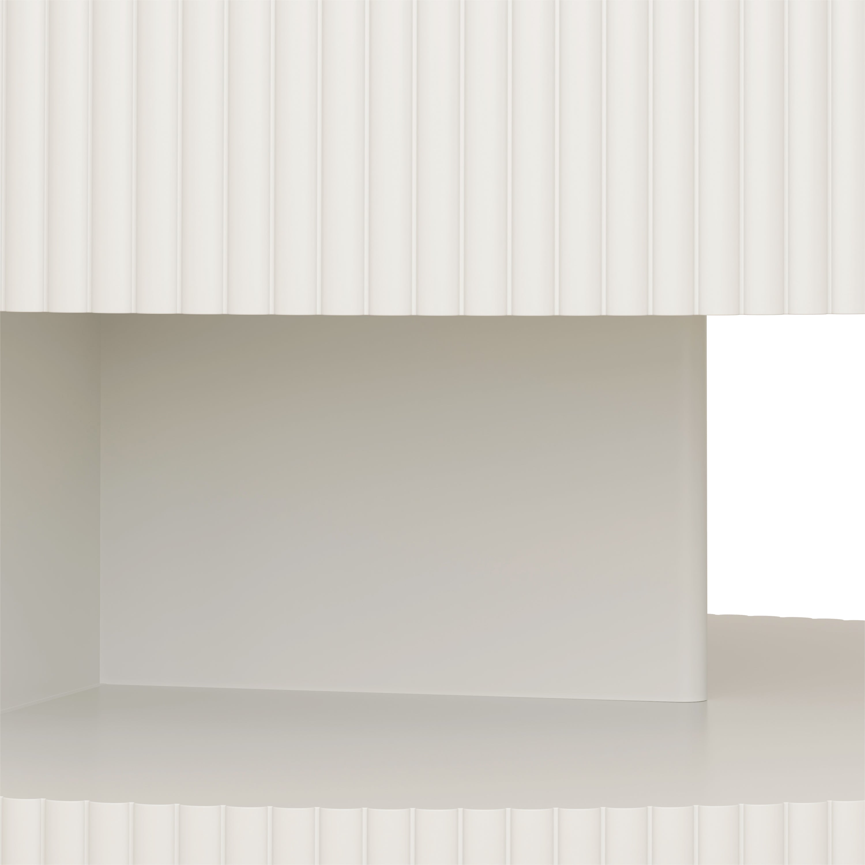 31.5'' Round Coffee Table,Modern Center Table with Storage,Vertical Stripe Design Coffee Table for Living Room,Bedroom(White)