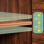 31.5'' Buffet Cabinet Sideboard with Storage Curved wave Design for Bedroom, Living Room, Hallway, Walnut,31.5''W x 15.75''D x 31.5''H. Sideboard