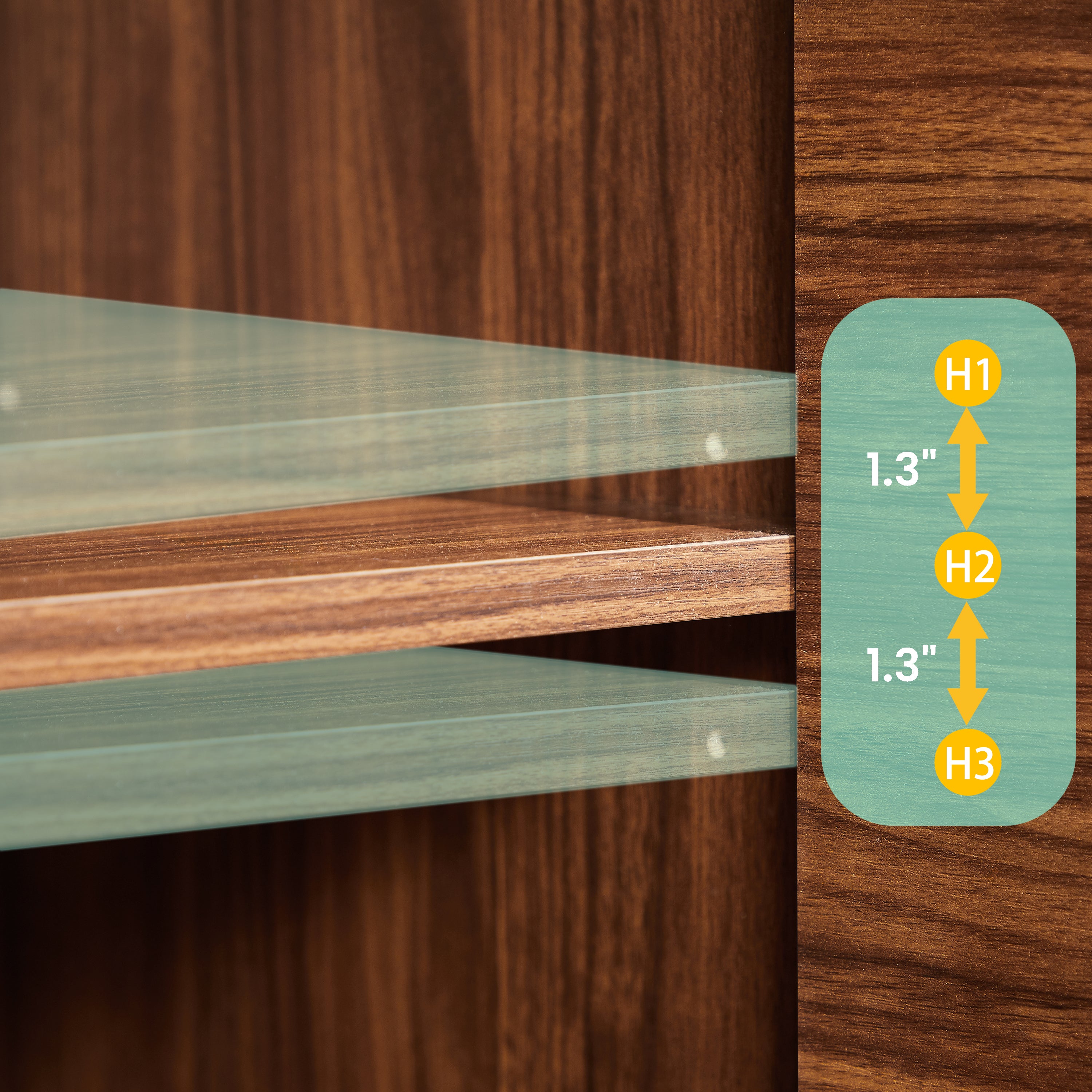 31.5'' Buffet Cabinet Sideboard with Storage Curved wave Design for Bedroom, Living Room, Hallway, Walnut,31.5''W x 15.75''D x 31.5''H. Sideboard