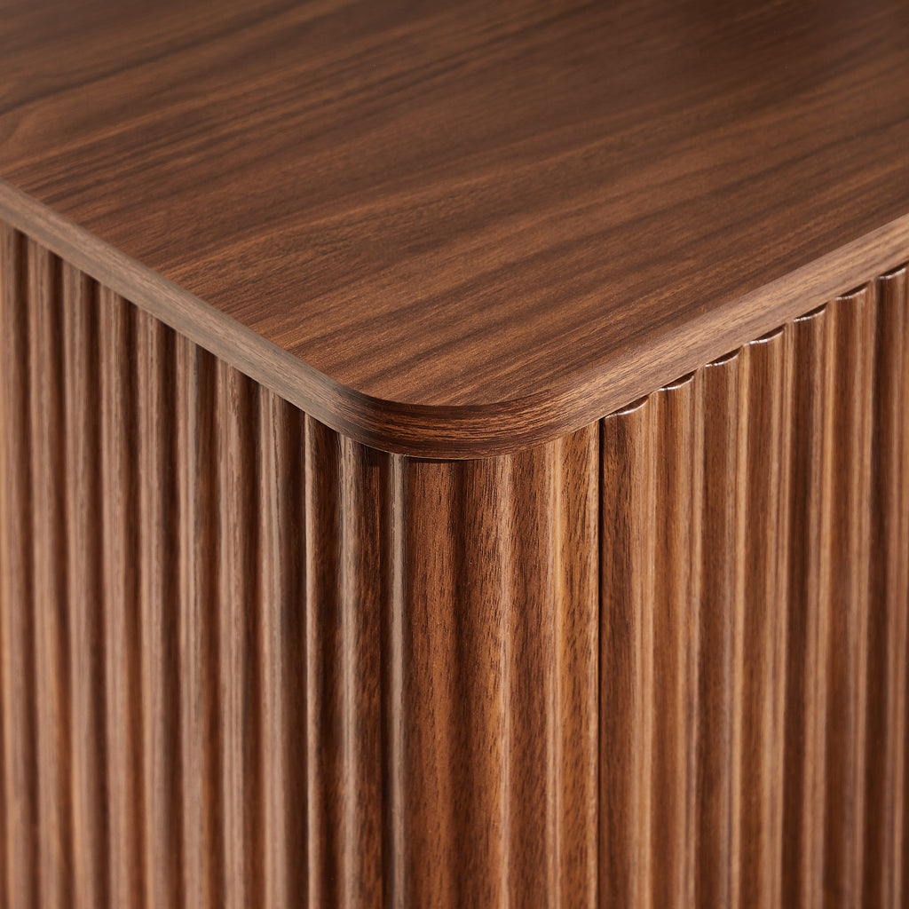 31.5'' Buffet Cabinet Sideboard with Storage Curved wave Design for Bedroom, Living Room, Hallway, Walnut,31.5''W x 15.75''D x 31.5''H. Sideboard