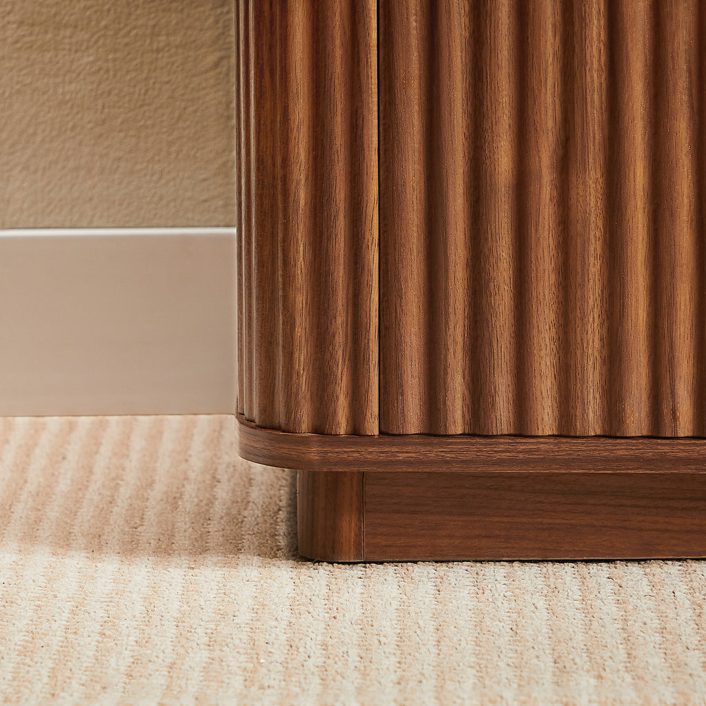 31.5'' Buffet Cabinet Sideboard with Storage Curved wave Design for Bedroom, Living Room, Hallway, Walnut,31.5''W x 15.75''D x 31.5''H. Sideboard